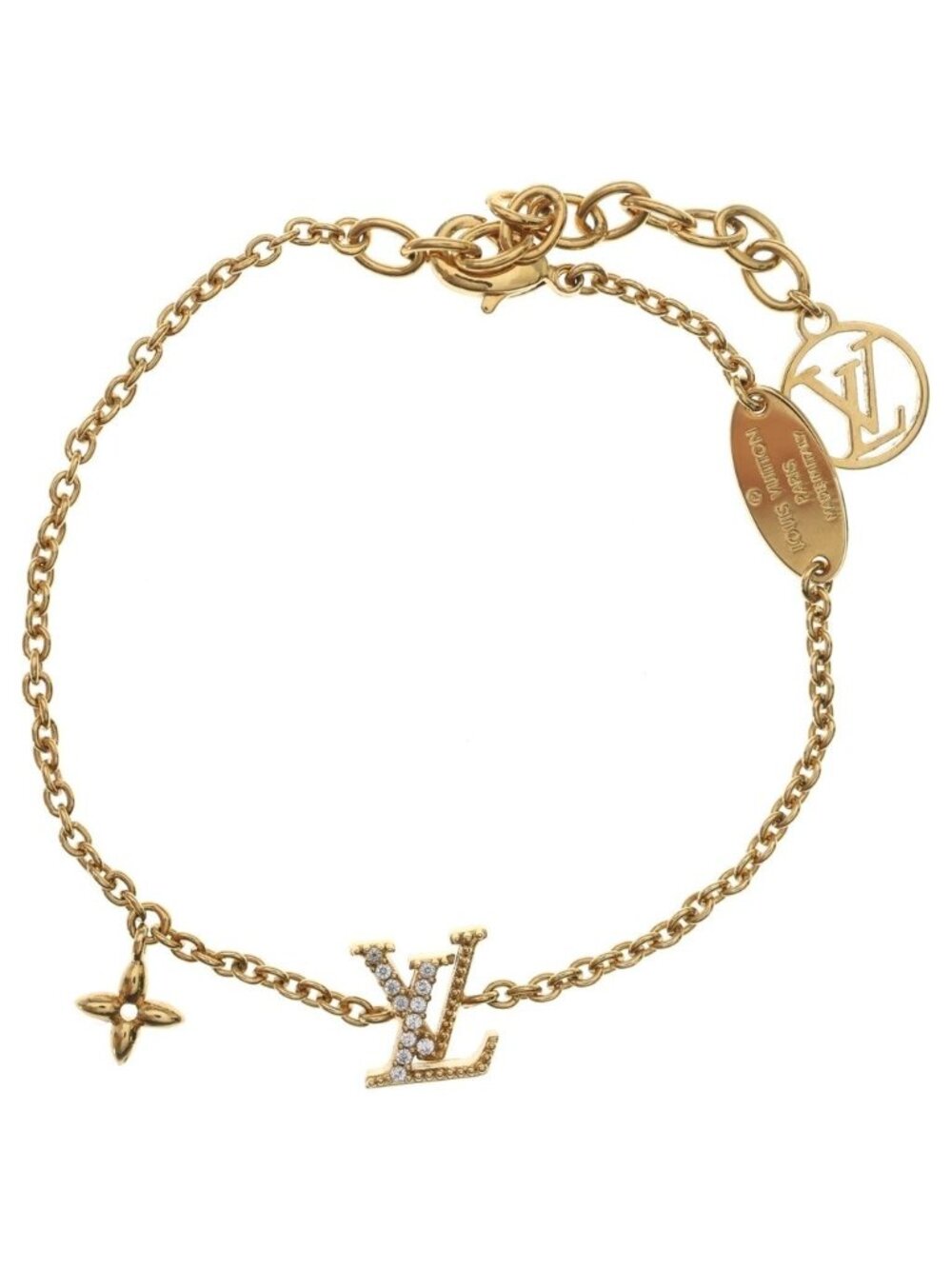 Louis Vuitton LV Iconic Bracelet Gold Rhinestone